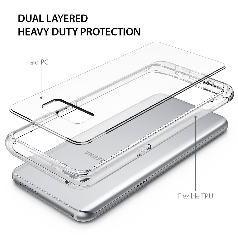 ringke fusion clear transparent hard back cover case for galaxy s8 plus dual layered protection