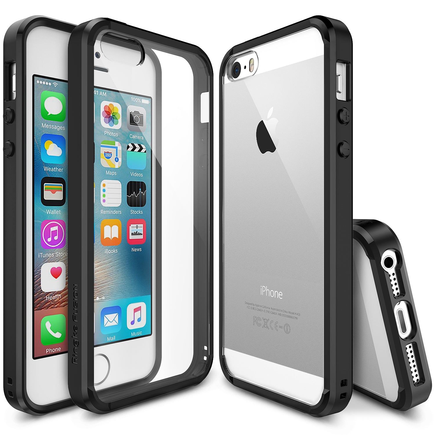 ringke fusion transparent clear back case cover for iphone se 5s 5 main black