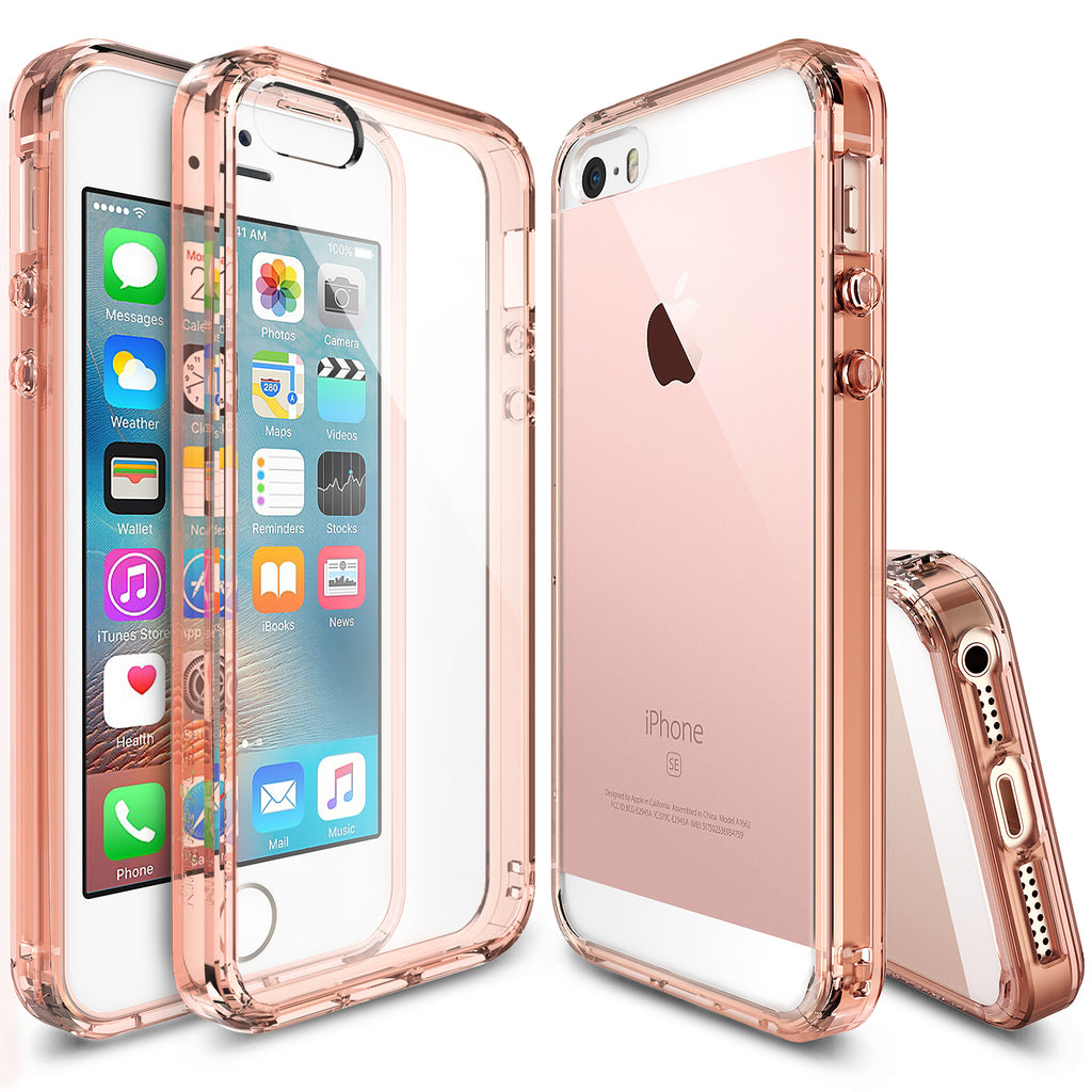 ringke fusion transparent clear back case cover for iphone se 5s 5 main rose gold