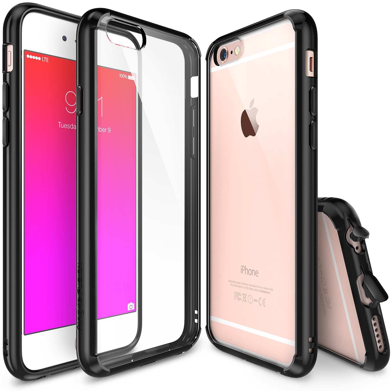 ringke fusion transparent clear back protective bumper case cover for iphone 6 plus 6s plus black