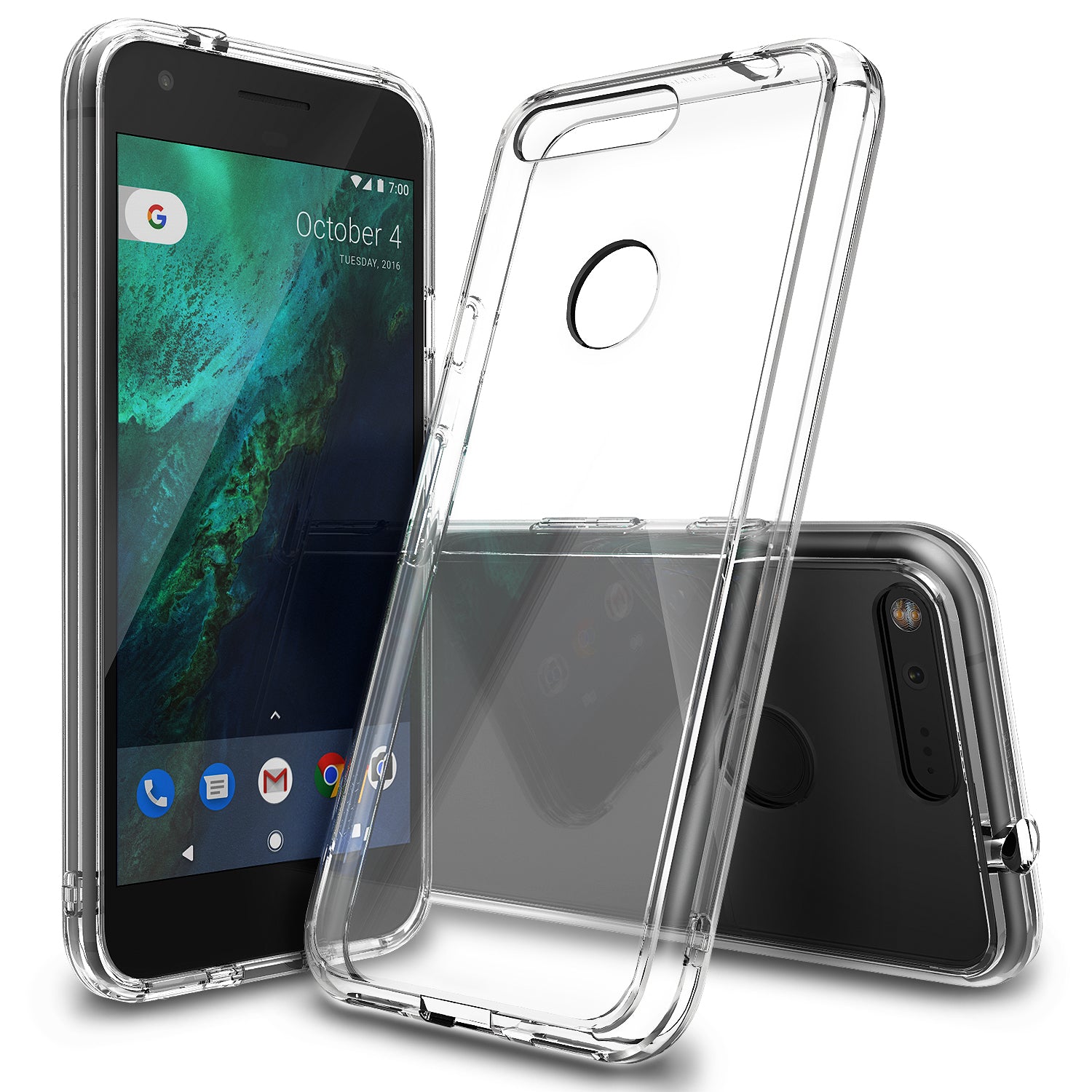 ringke fusion clear transparent hard back case cover for google pixel main smoke black