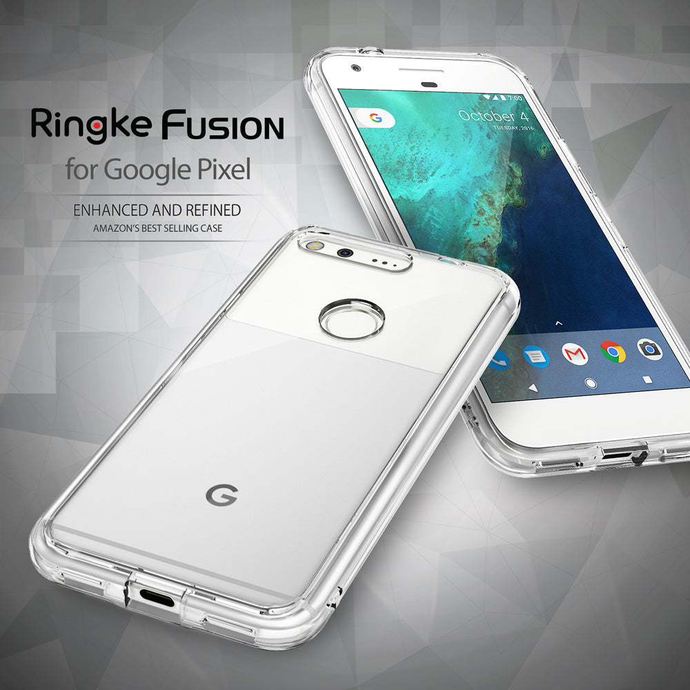 ringke fusion clear transparent hard back case cover for google pixel main