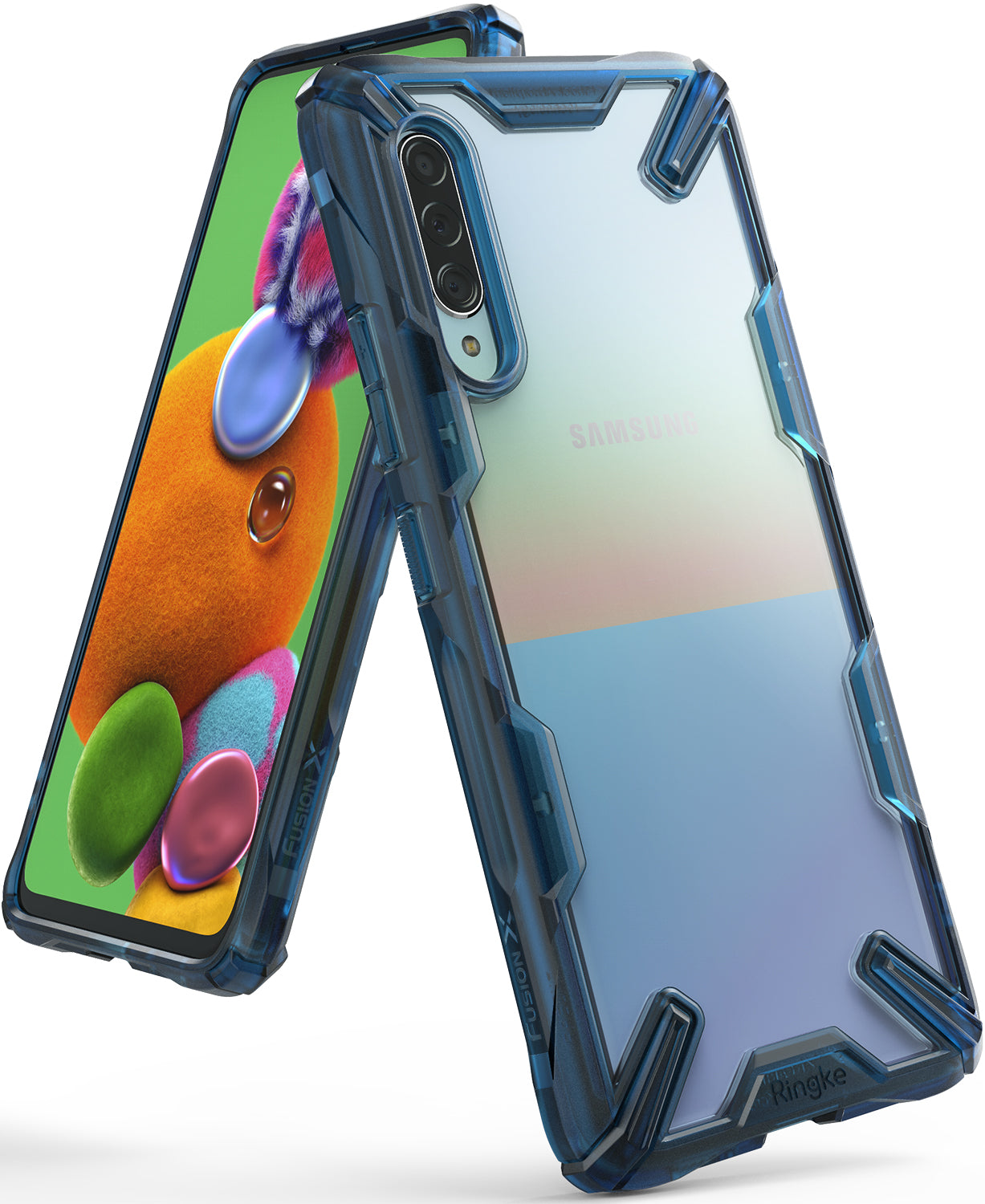 ringke fusion-x for galaxy a90 5g case space blue