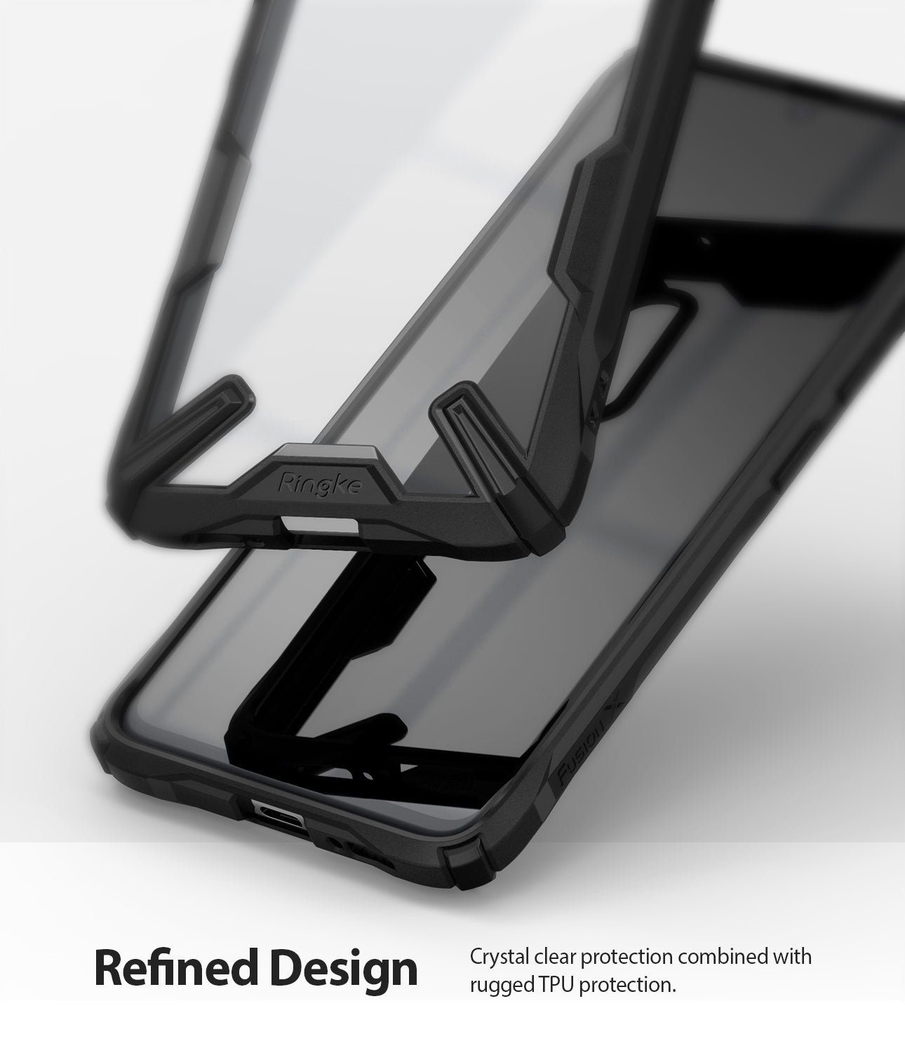 crystal clear protection combined with rugged tpu bumper