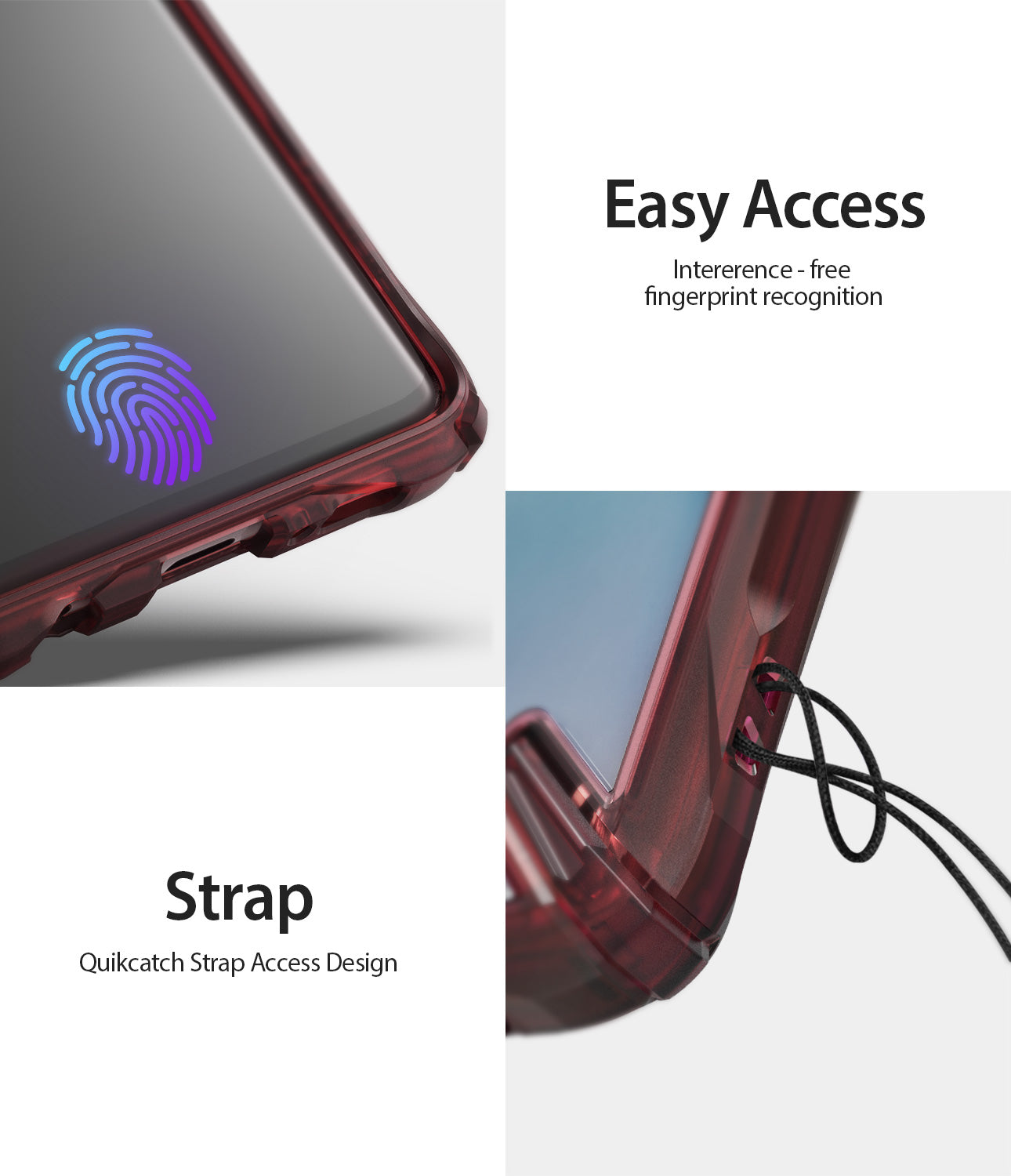 easy access interference free fingerprint recognition with quikcatch strap aceess design