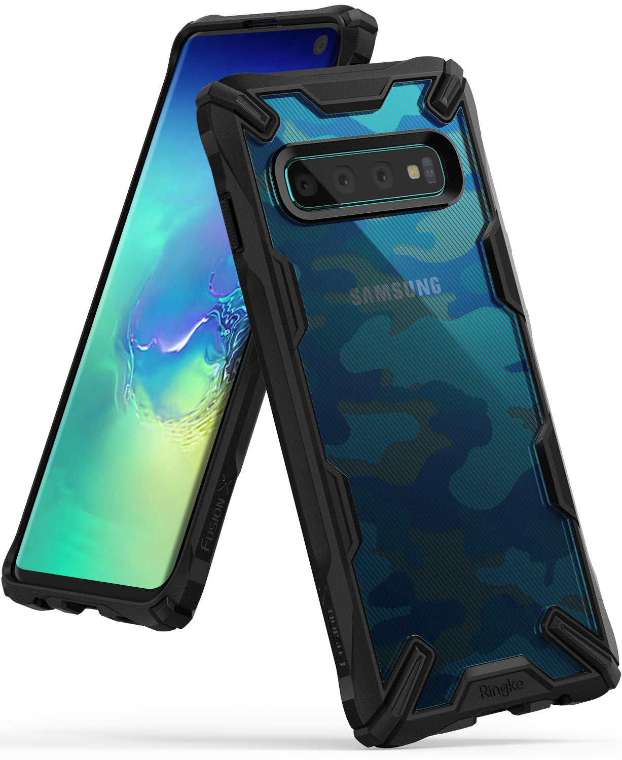 galaxy s10 fusion-x case ddp camo blue