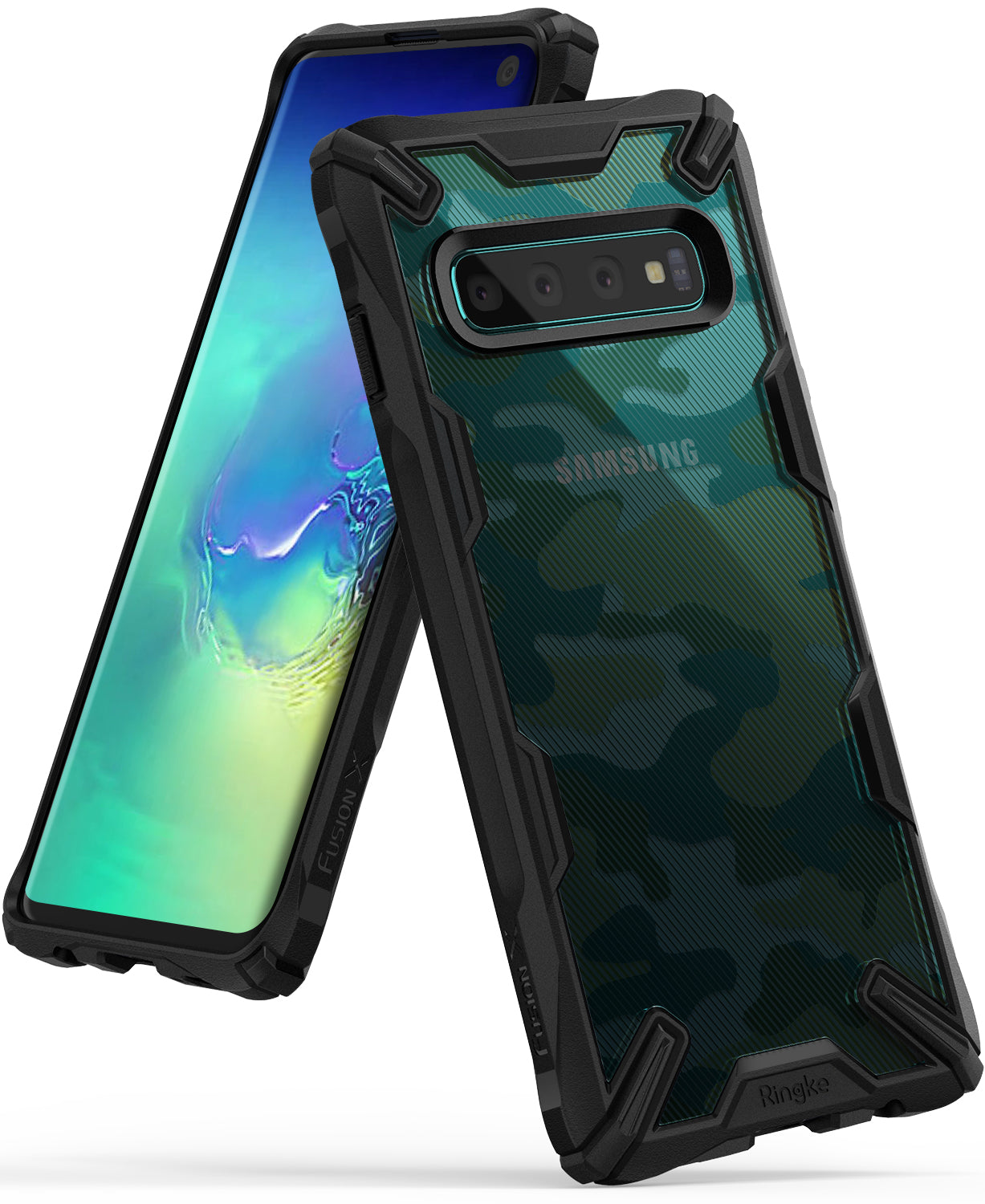 galaxy s10 fusion-x case ddp camo green