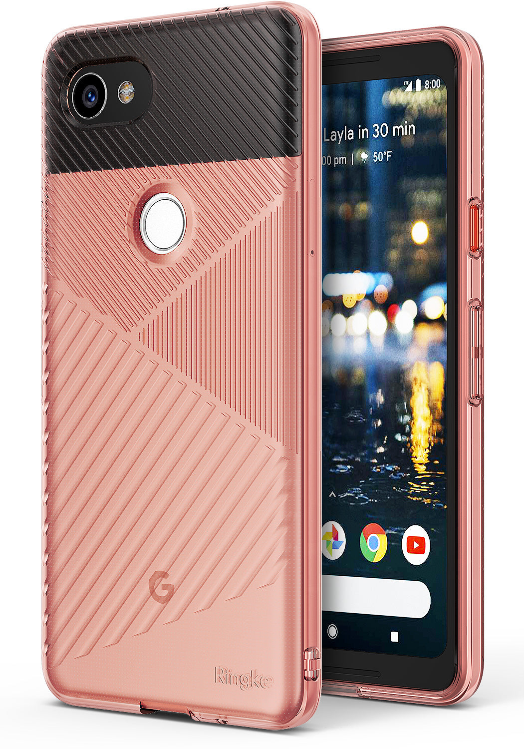 ringke bevel designed thin lightweight tpu case cover for google pixel 2 xl main rose gold