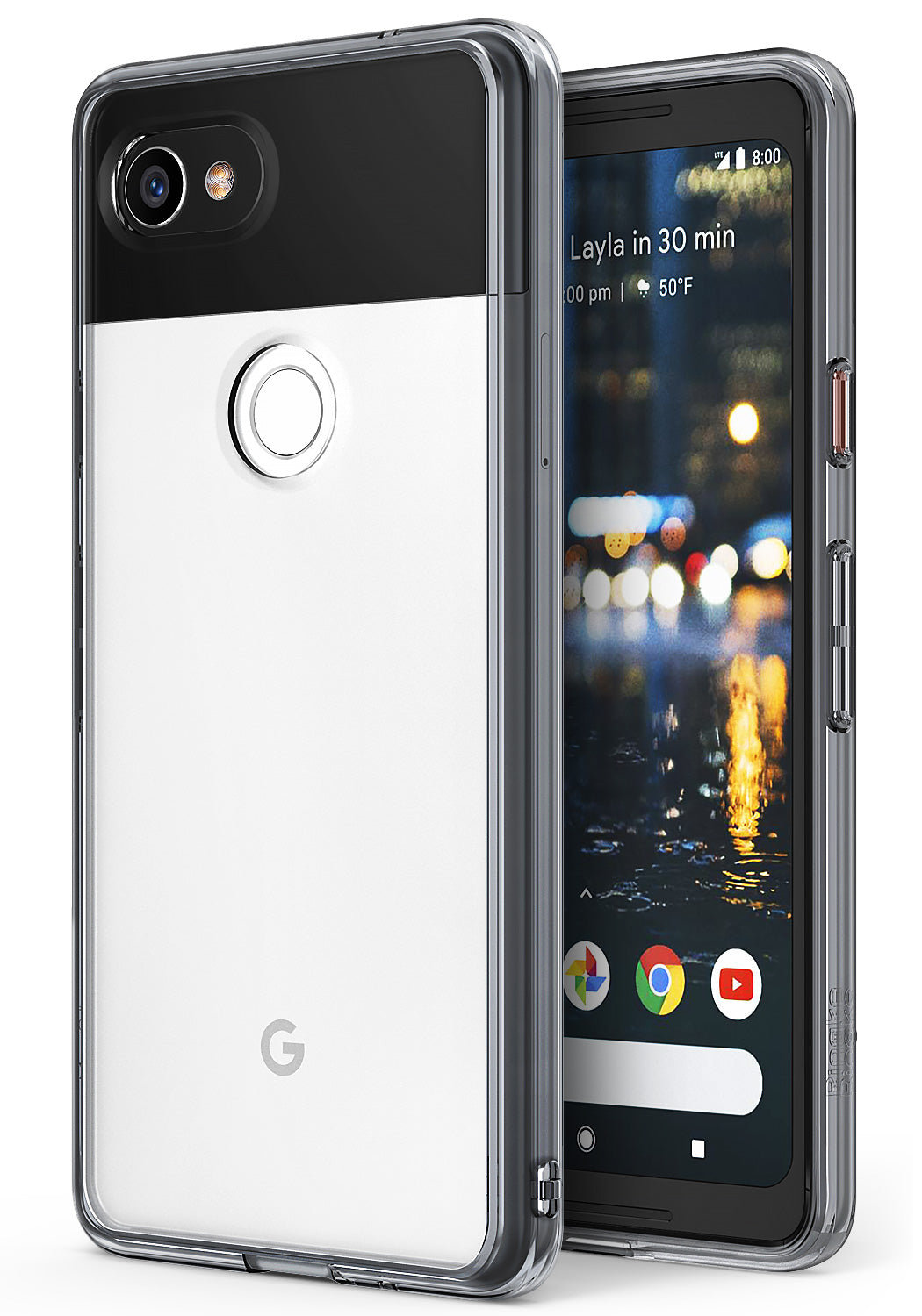 ringke fusion clear transparent hard back case cover for google pixel 2 xl main smoke black