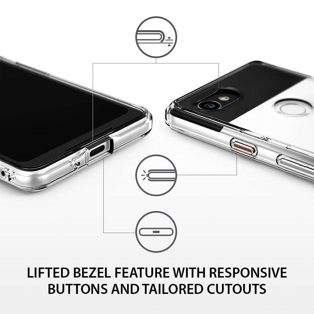 ringke fusion clear transparent hard back case cover for google pixel 2 xl main detail image