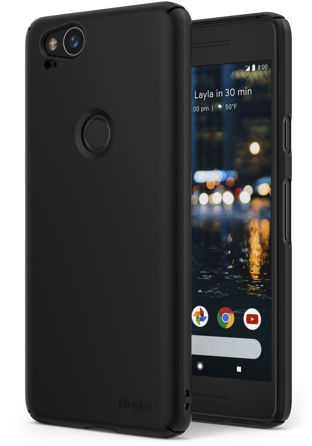 ringke slim premium hard pc back case cover for google pixel 2 main black
