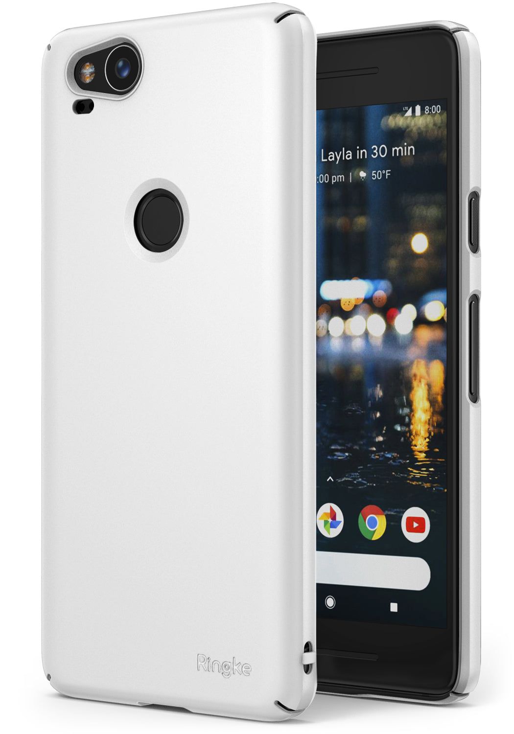 ringke slim premium hard pc back case cover for google pixel 2 main white