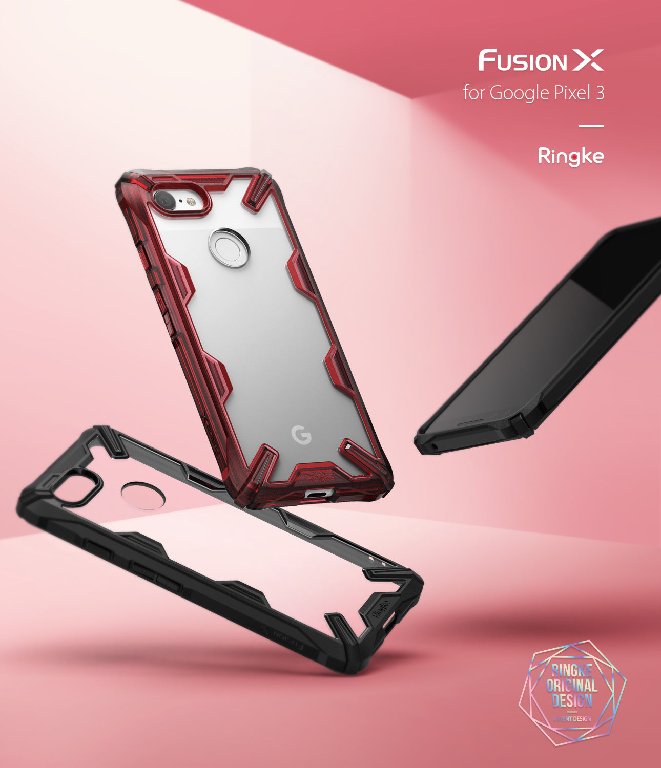 ringke fusion-x rugged heavy duty clear back case cover for google pixel 3 main