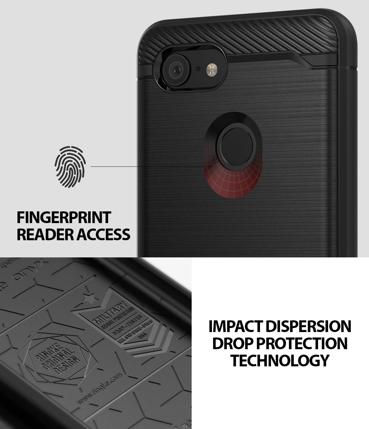 ringke onyx flexible rugged tpu case cover for google pixel 3 main fingerprint scanner accessible