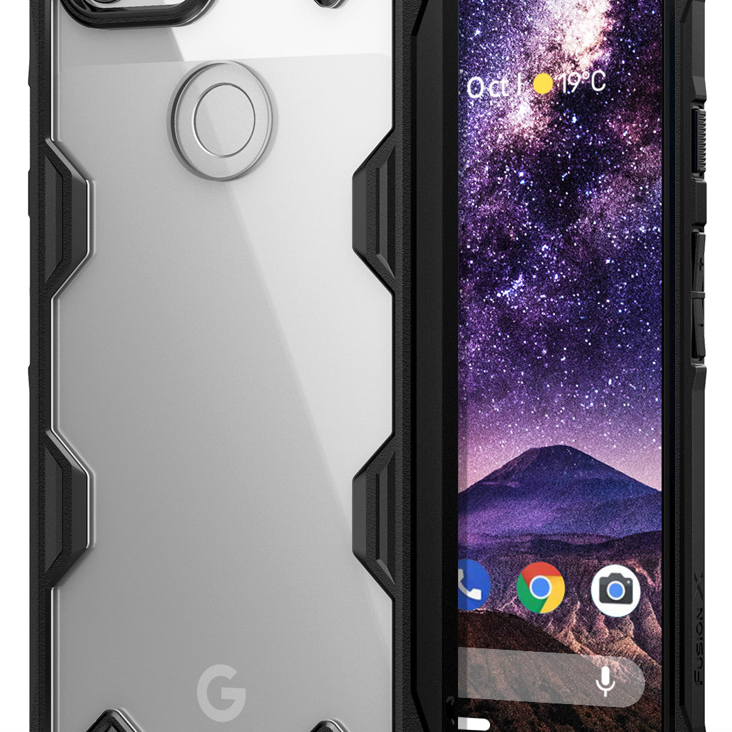 ringke fusion-x rugged heavy duty clear back case cover for google pixel 3 xl main black
