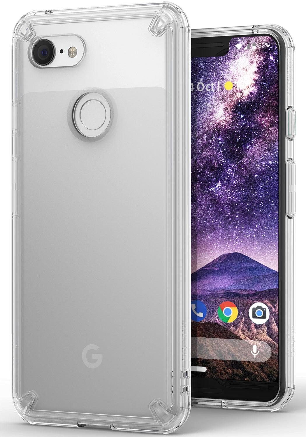 ringke fusion clear transparent protective back case cover for google pixel 3 xl main clear