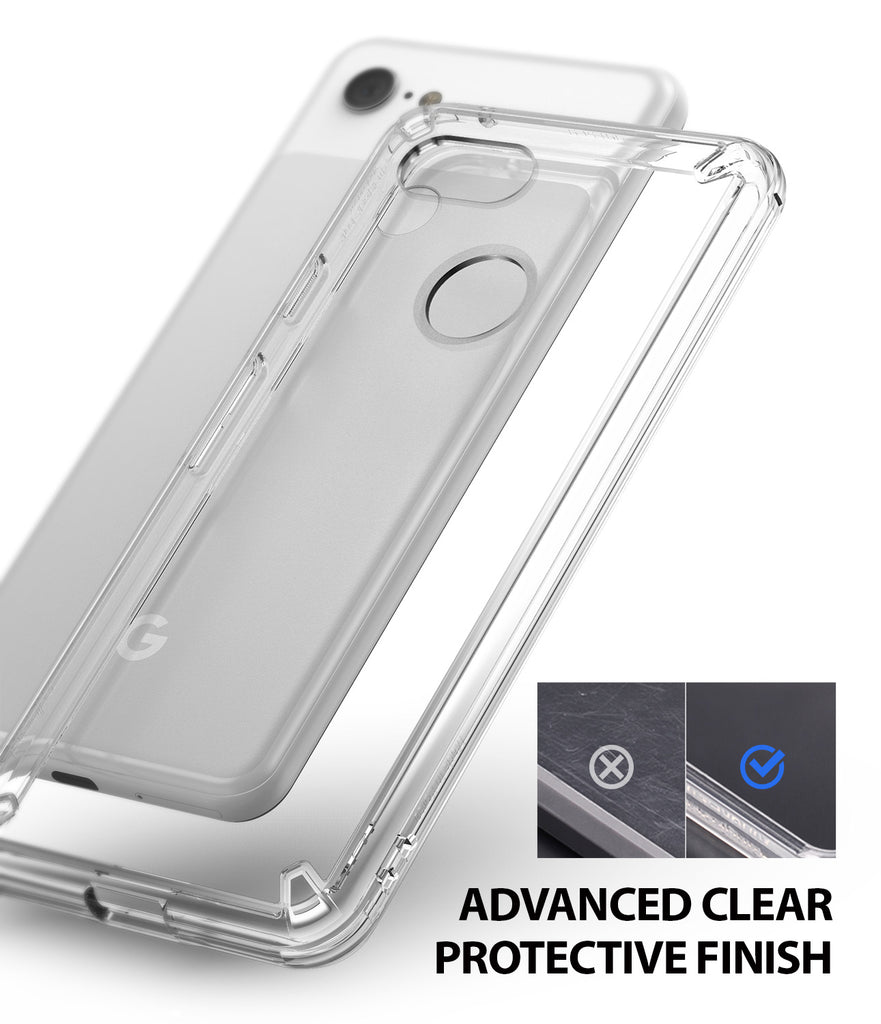 ringke fusion clear transparent protective back case cover for google pixel 3 xl main anti cling technology
