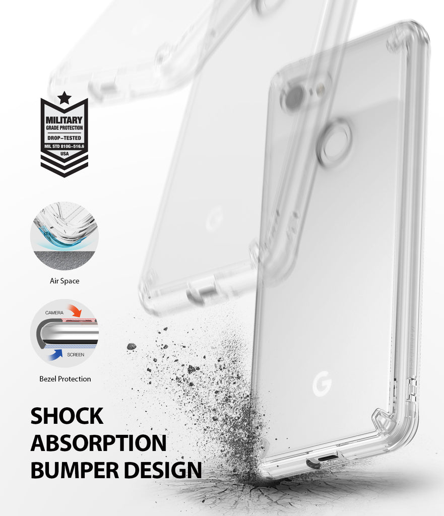 ringke fusion clear transparent protective back case cover for google pixel 3 xl main shockproof protection