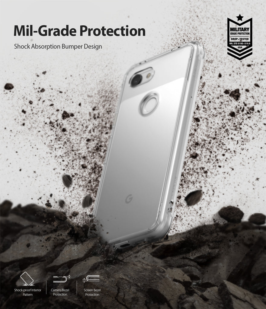 ringke fusion clear transparent protective back case cover for google pixel 3a main