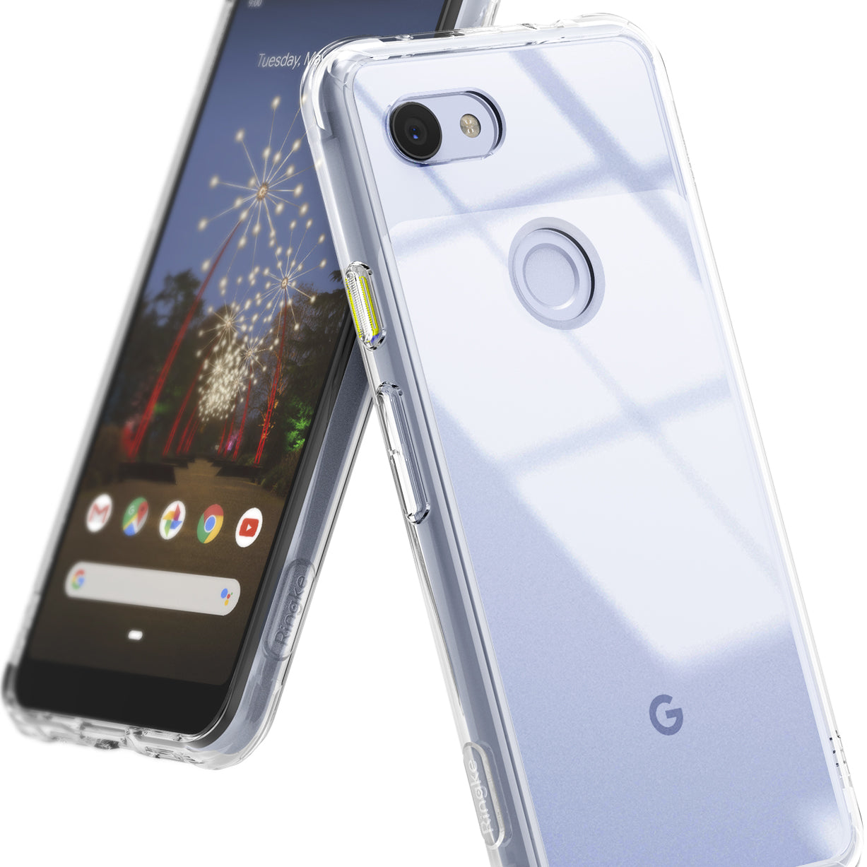 ringke fusion clear transparent protective back case cover for google pixel 3a xl main