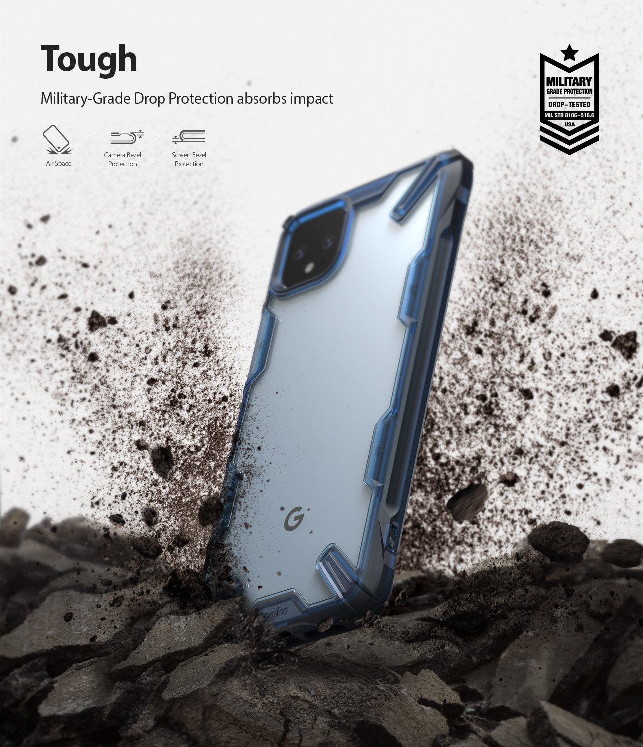 Ringke Fusion-X Case compatible with Google Pixel 4 XL, Space Blue, Tough, Drop Protection