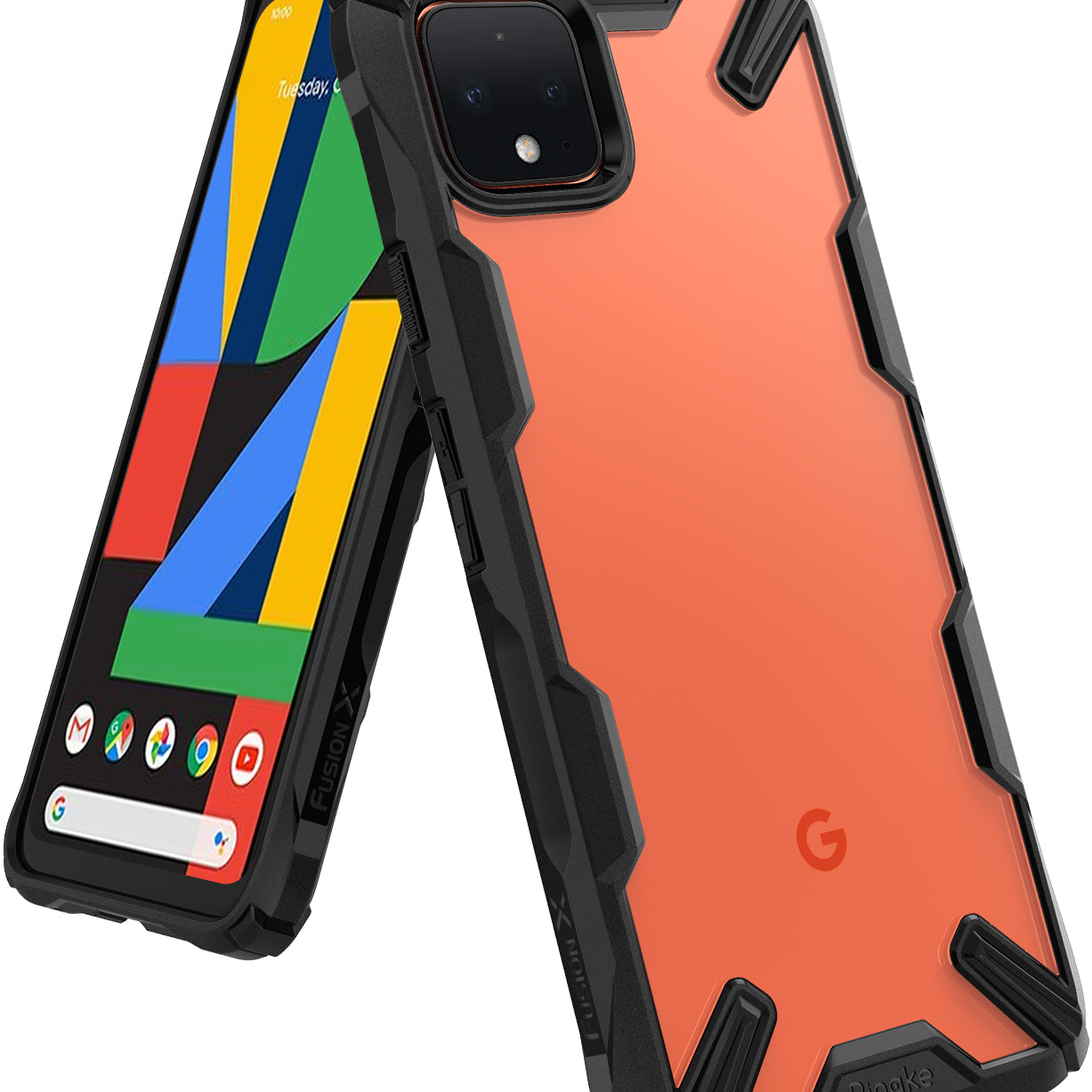 Ringke Fusion-X Case compatible with Google Pixel 4, Black