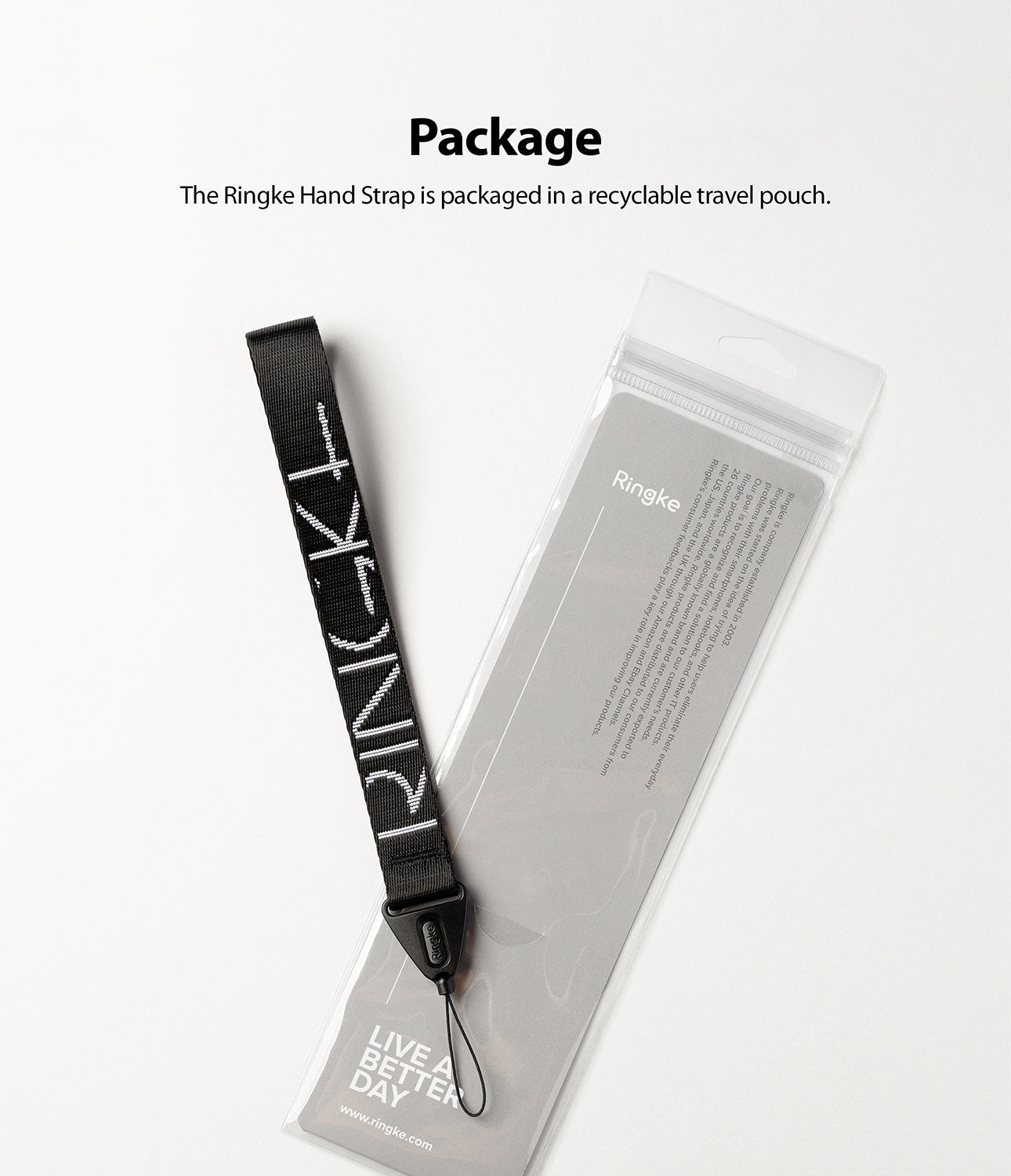 packaged in a recyclable travel pouch