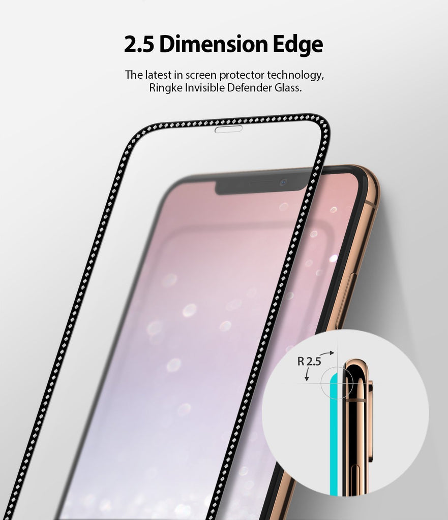ringke invisible defender for iphone xs 11 pro tempered glass screen protector jewel edition main 2.5 dimension edge