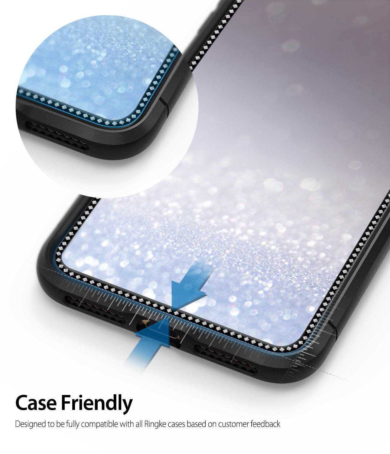 ringke invisible defender for iphone xs 11 pro tempered glass screen protector jewel edition case friendly