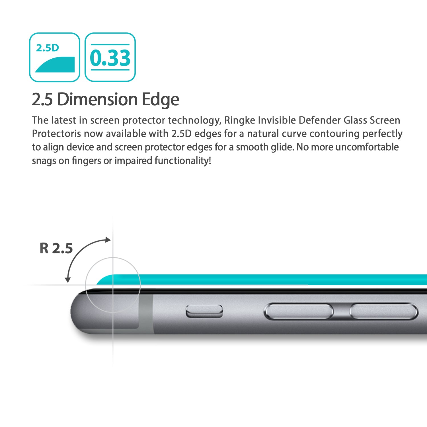 2.5 dimension edge with 0.33mm slim thickness