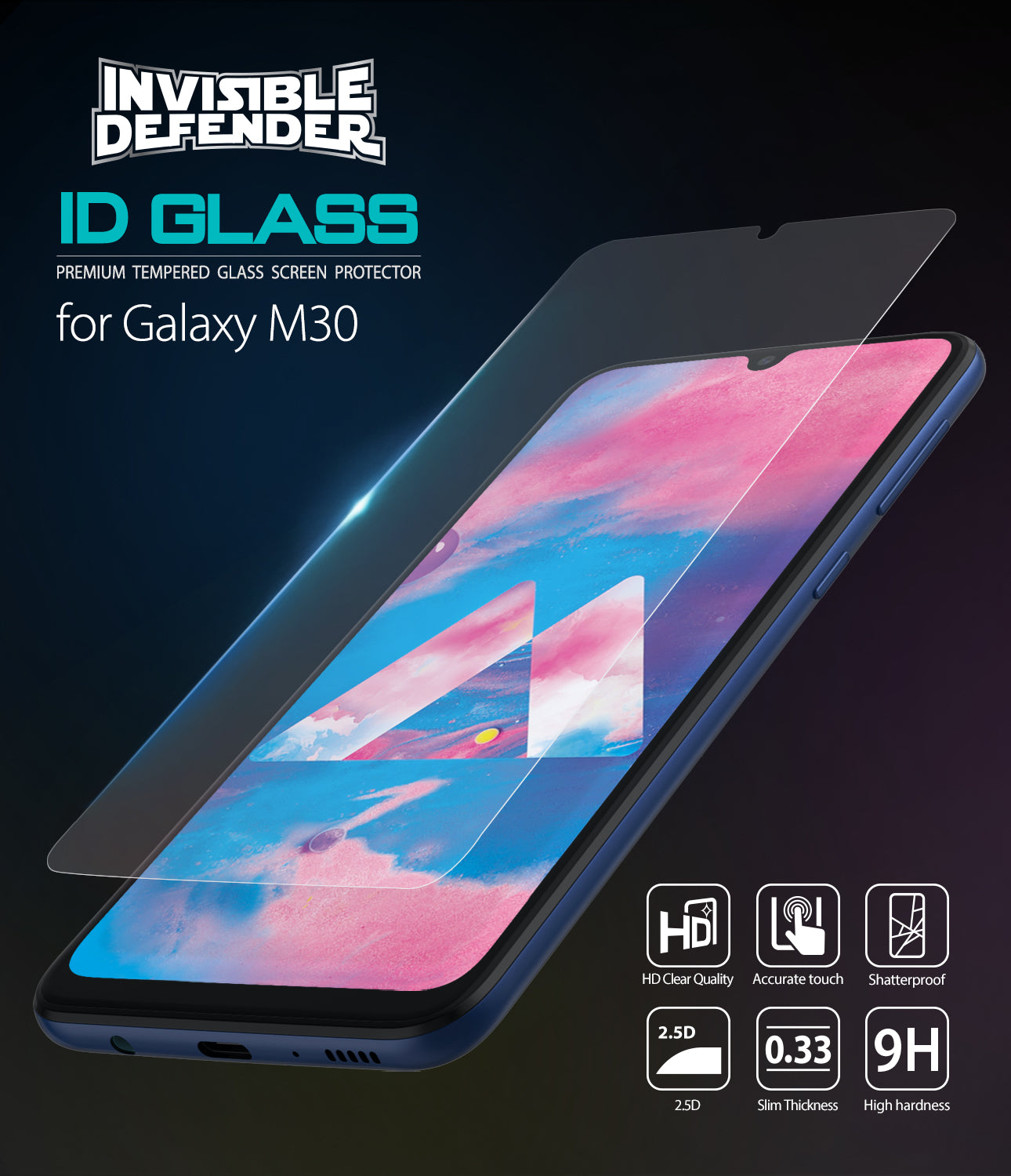 galaxy m30 tempered glass 0 33mm 3 pack