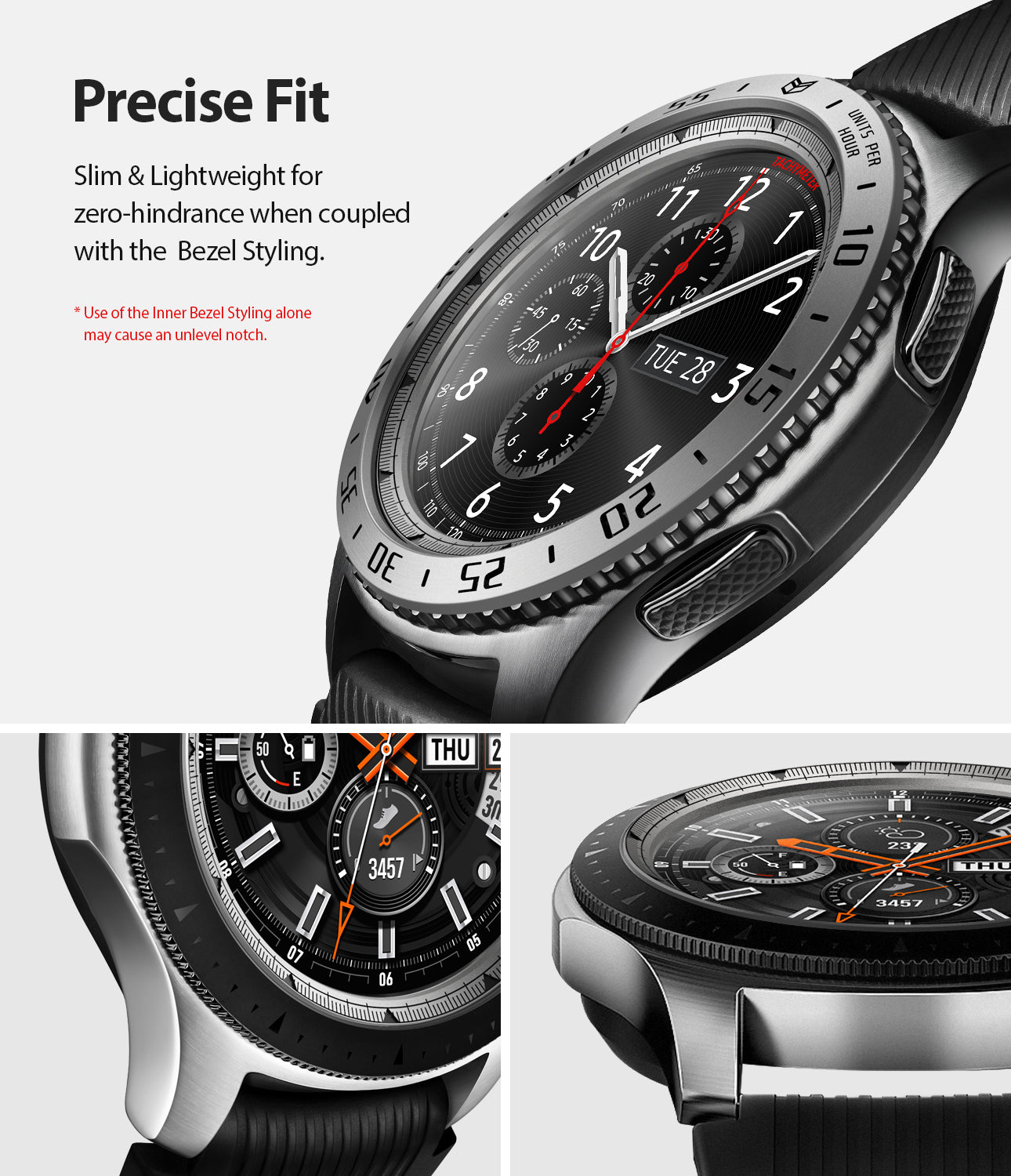 Ringke Inner Bezel Styling for Galaxy Watch 46mm, Gear S3 Frontier, Classic, GW-46-IN-01, PRECISE FIT