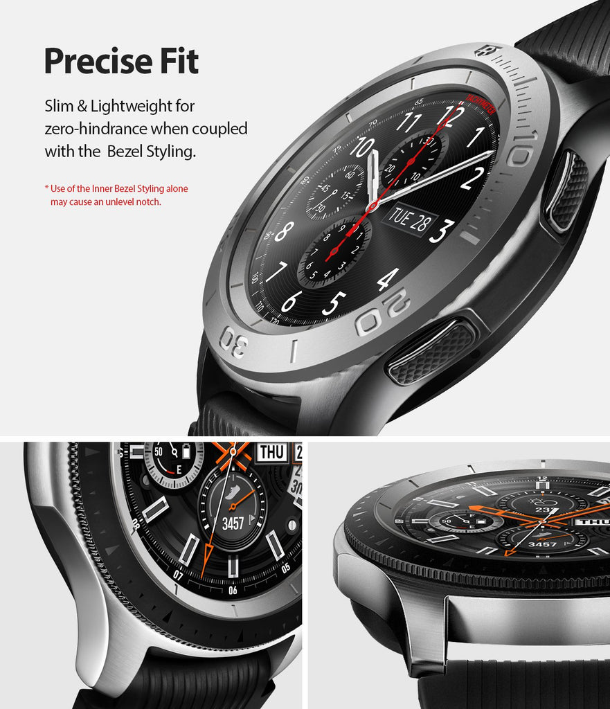 Ringke Inner Bezel Styling for Galaxy Watch 46mm, Gear S3 Frontier, and Gear S3 Classic, GW-46-IN-03, STAINLESS STEEL, precise fit