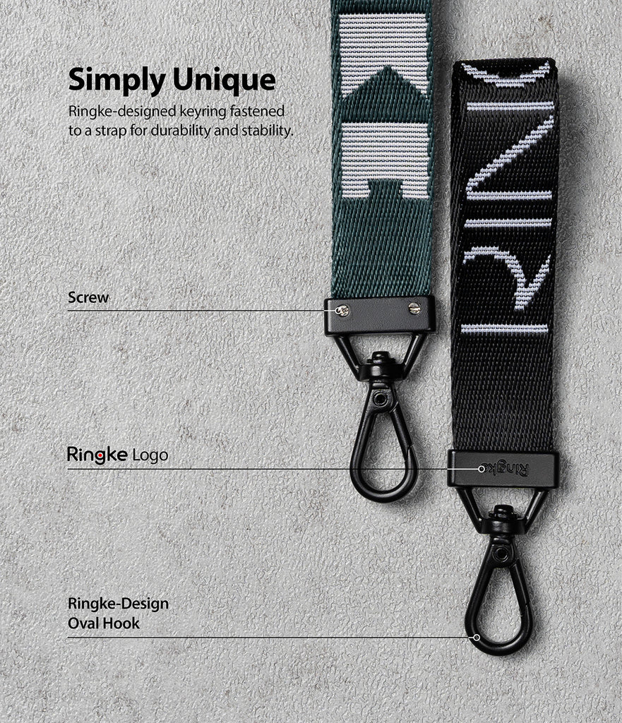 ringke deisnged keyring fastened to strap for a durability and stability