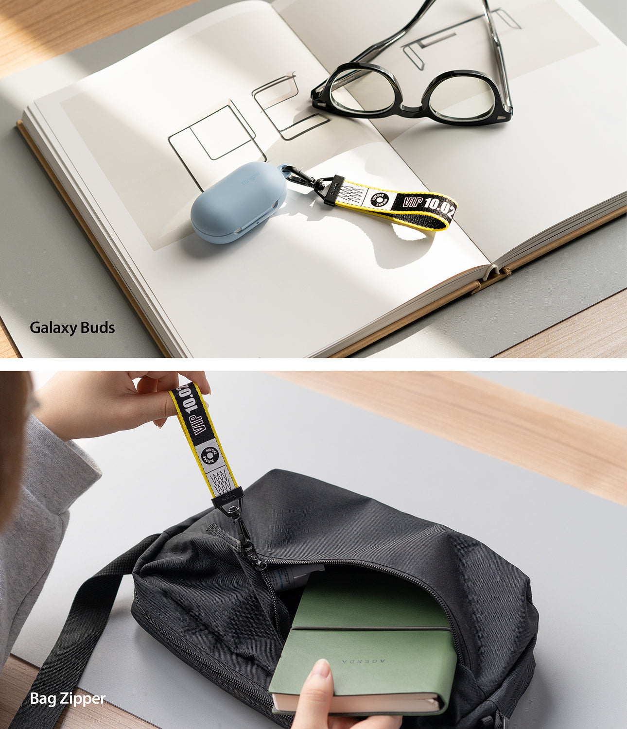 attach it to galaxy buds, galaxy buds live, airpods, airpods pro, smartphones, celular devices, bag