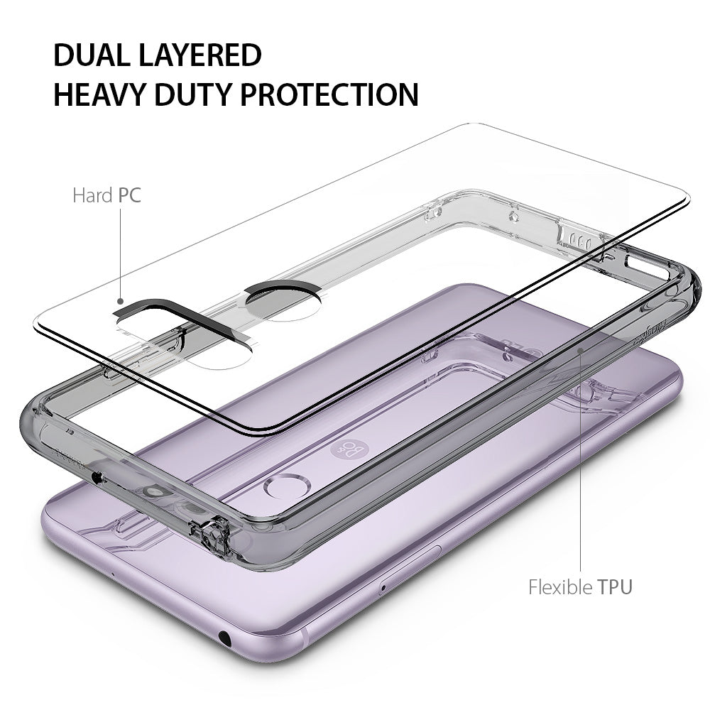 dual layered heavy duty protection with hard pc back and flexible tpu bumper