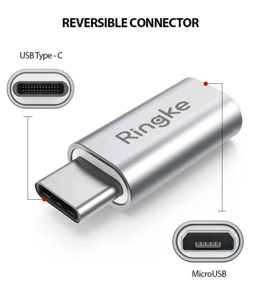 Micro USB to Type C Port Adapter Micro USB Female to USB C Male Aluminum Converter