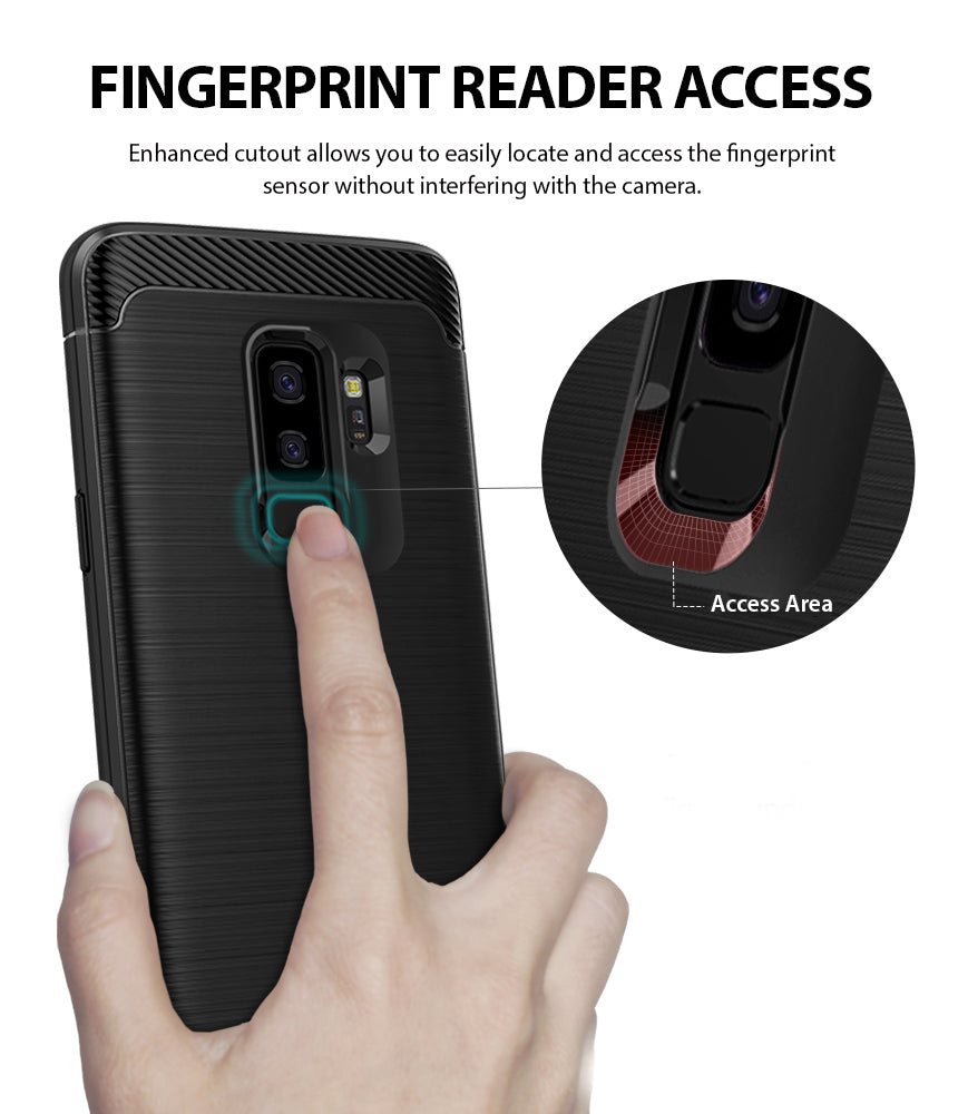 ringke onyx rugged flexible tpu shockproof cover case for galaxy s9 plus main fingerprint reader access
