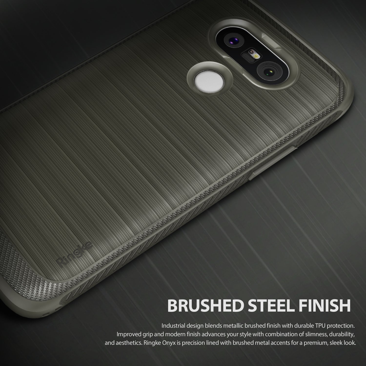 brushed steel finish