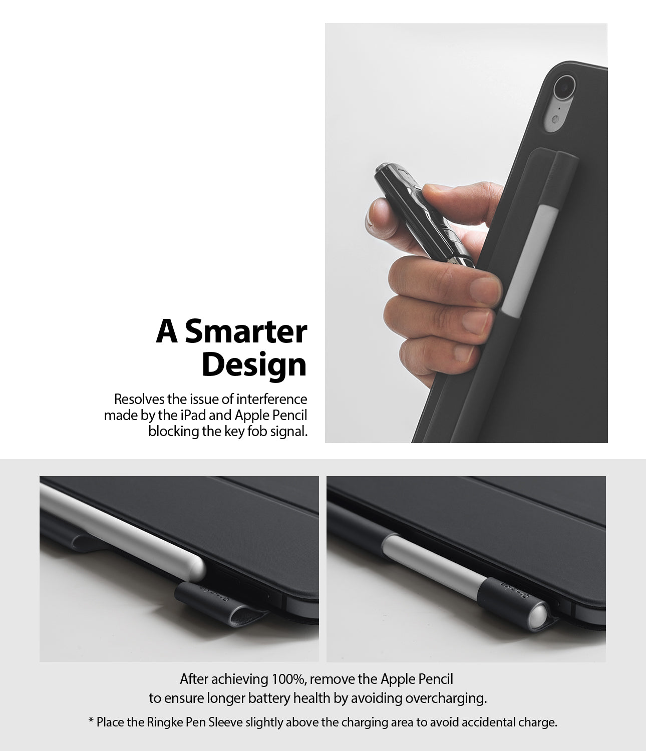 Ringke Pen Sleeve Charcoal Gray, apple pencil, Smarter Design