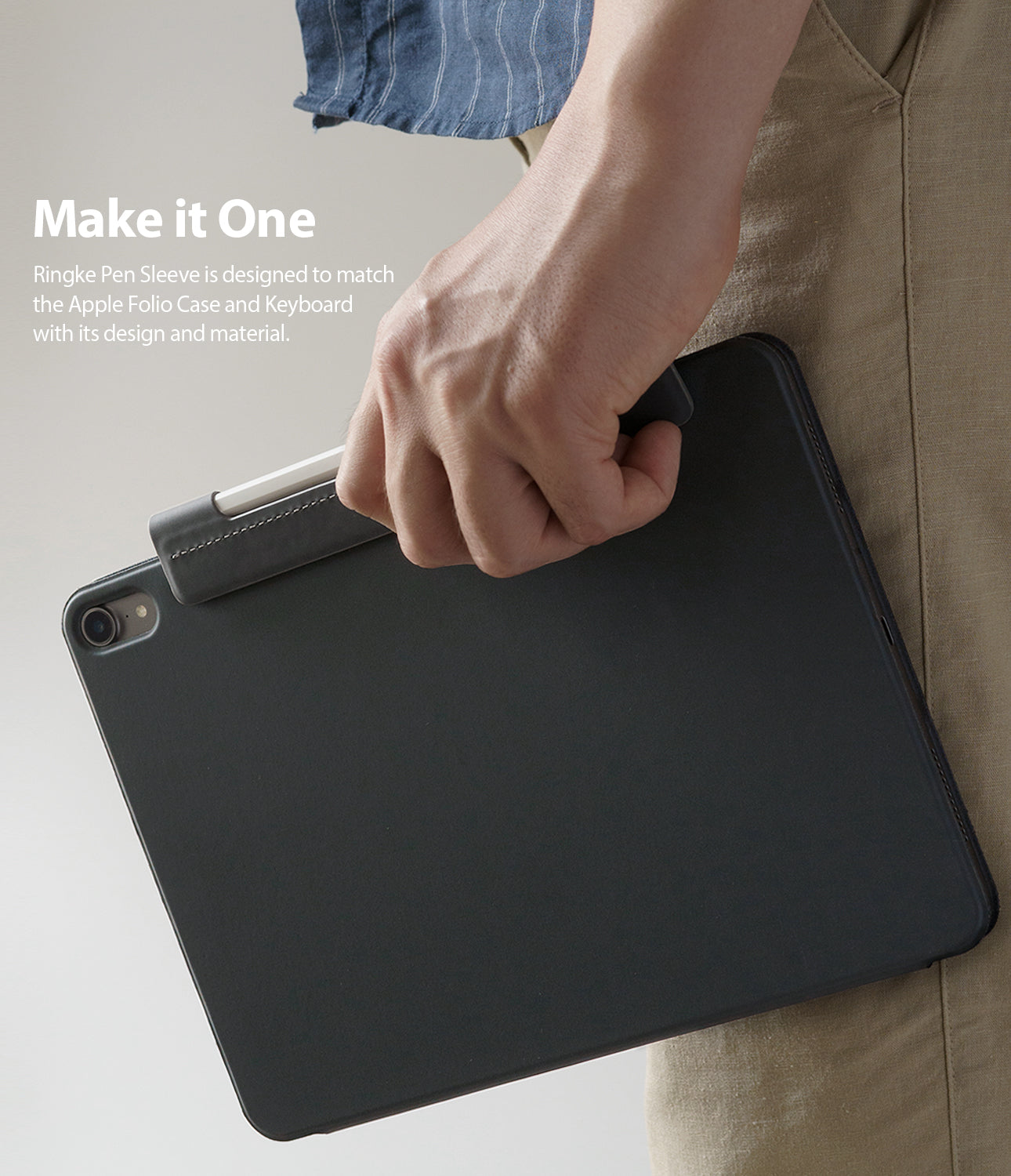 Ringke Pen Sleeve Charcoal Gray, apple pencil, Make it One