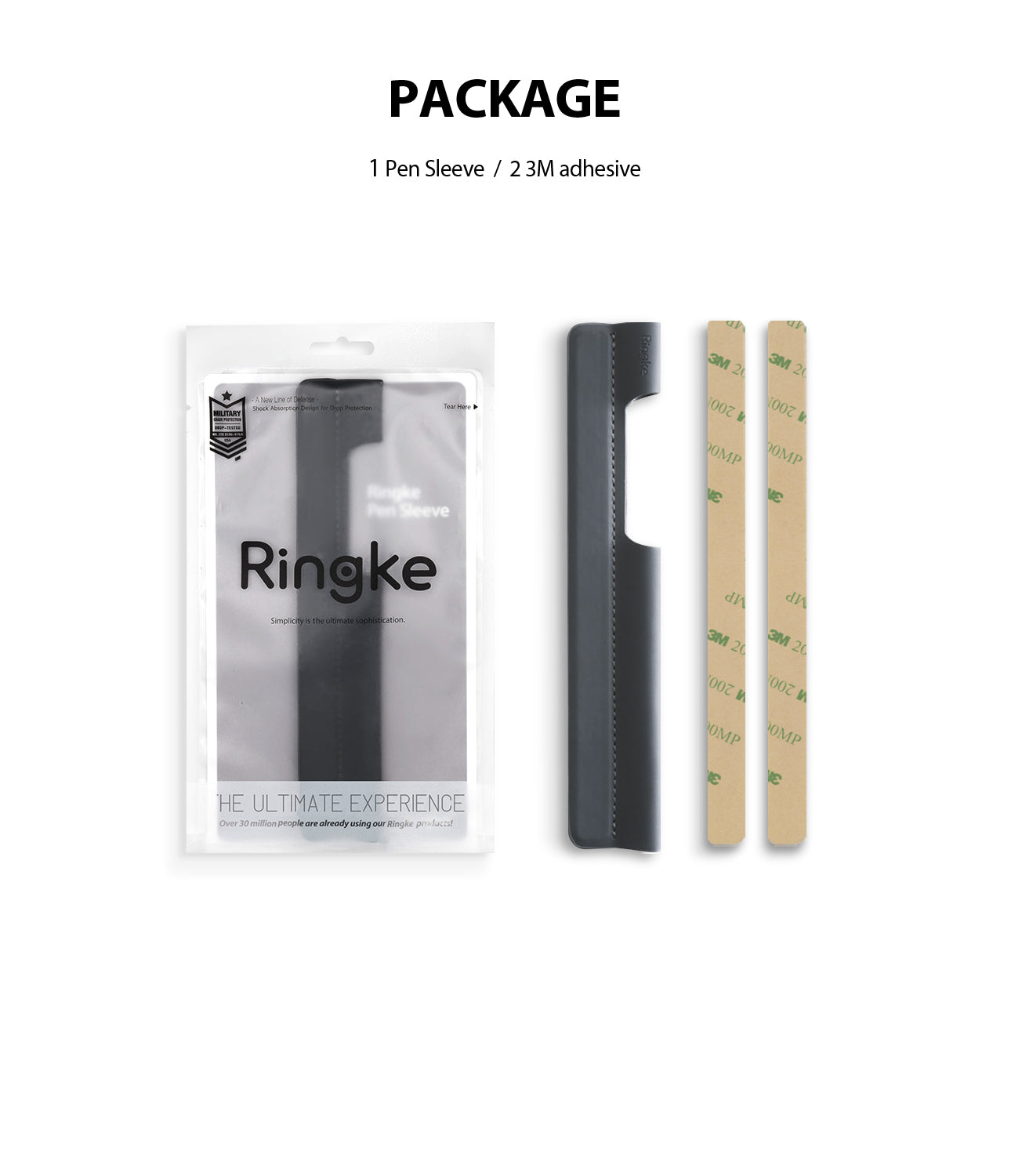 Ringke Pen Sleeve Charcoal Gray, apple pencil, Package