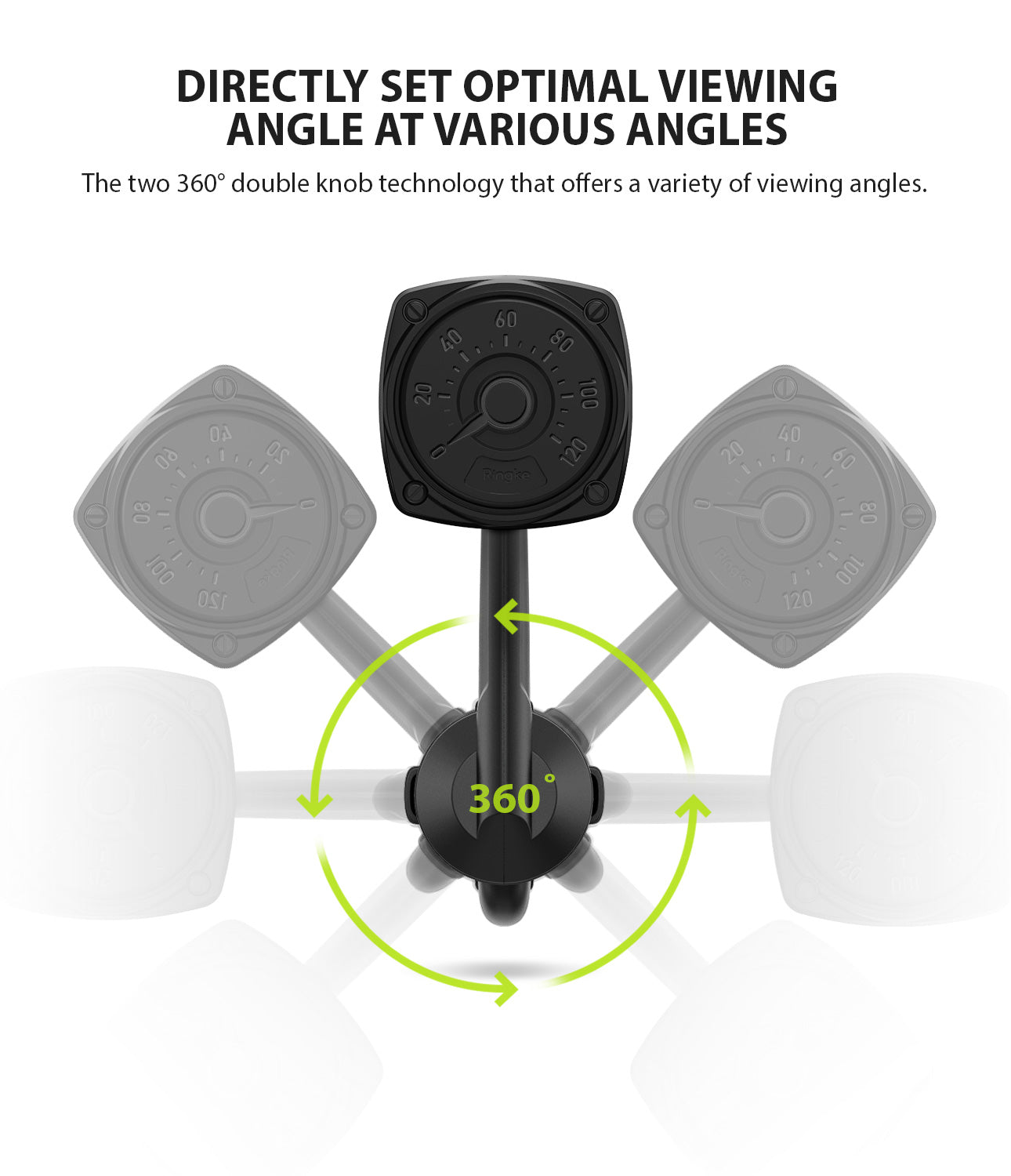 Ringke Power Clip Wing Car Mount directly set optimal viewing angle at various angles