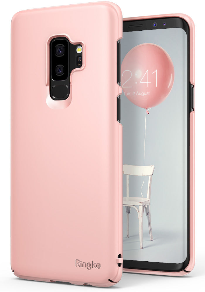 ringke slim lightweight thin hard pc back cover for galaxy s9 plus peach pink