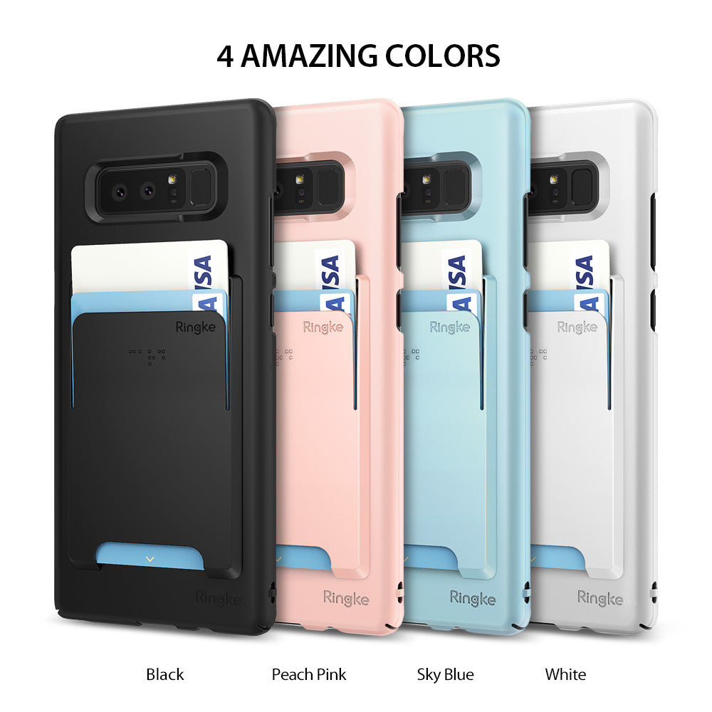 4 amazing colors - black, peach pink, sky blue, white