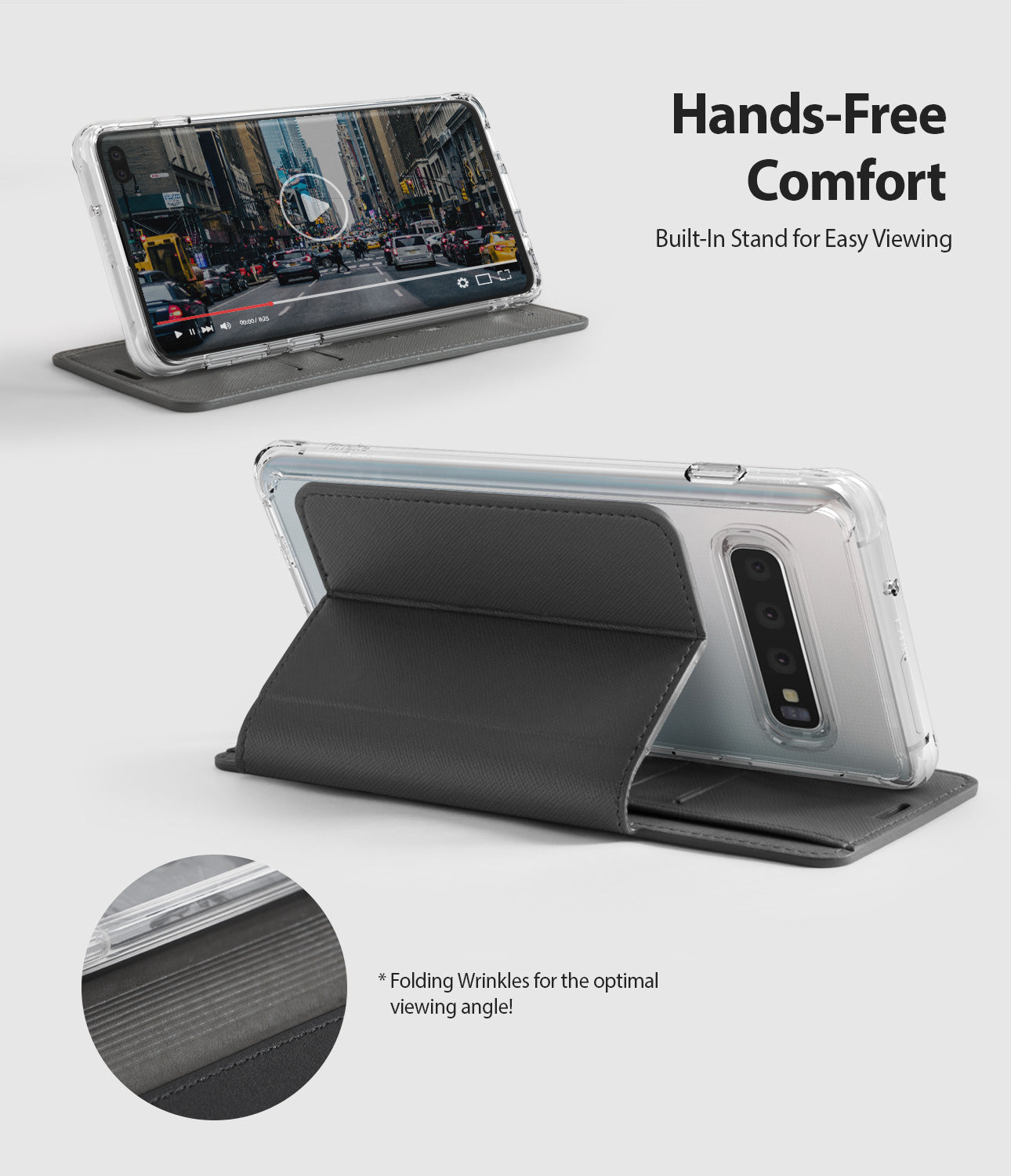 built in stand for easy viewing experience