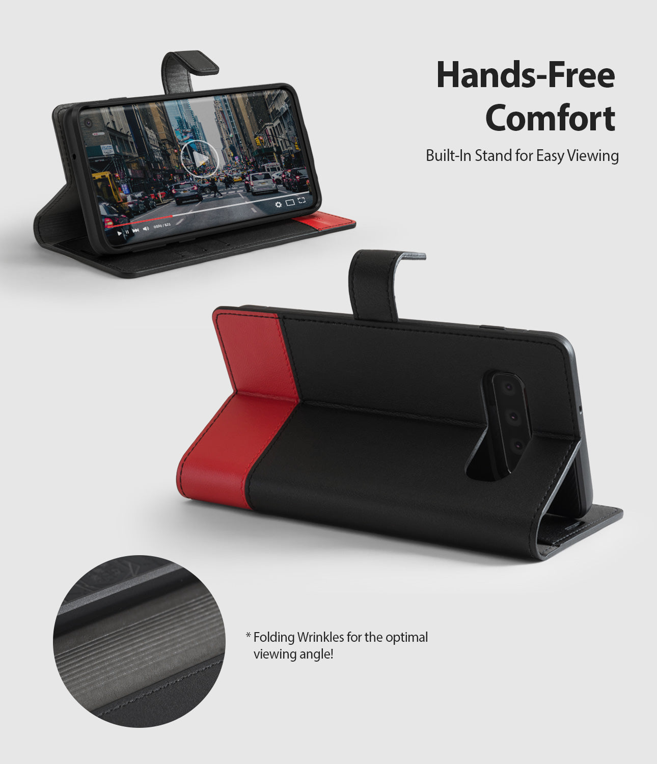 hands free comfort built in stand for easy viewing