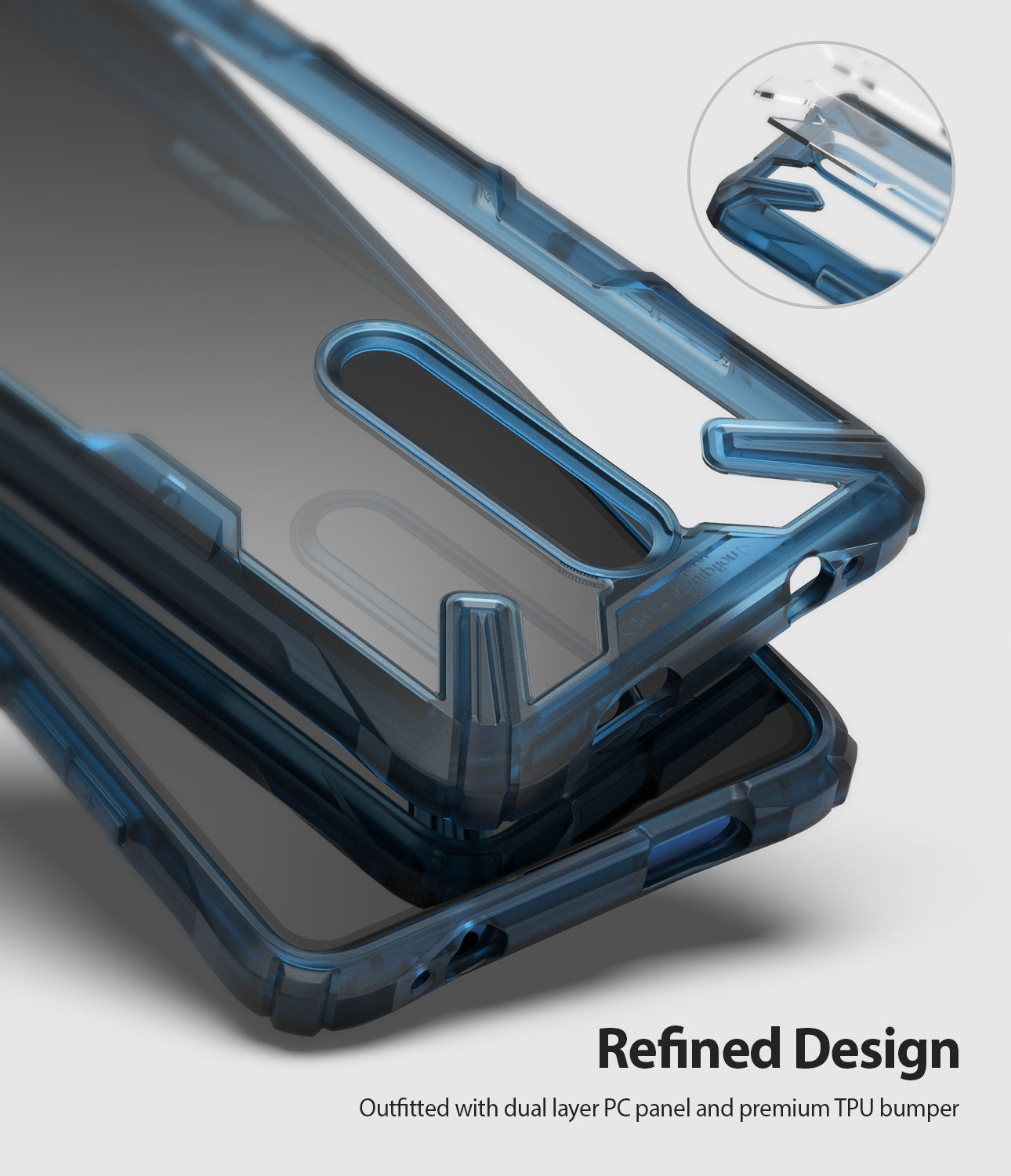refined design - outfitted with dual layer PC panel and premium TPU bumper