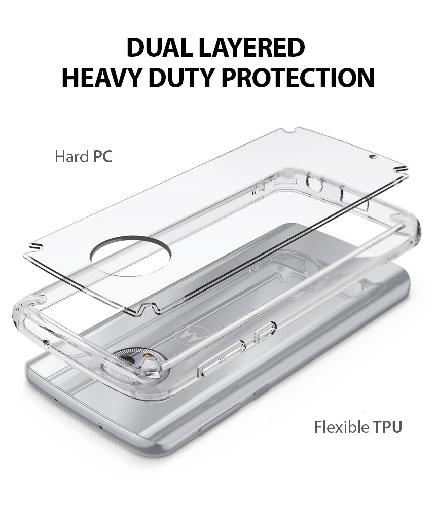 ringke fusion clear transparent hard pc back case cover for moto g6 main dual layered protection