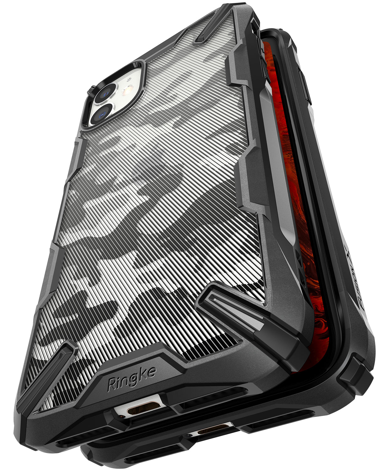 Ringke Fusion X Design Case Compatible with iPhone 11 Case Camo Black